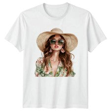 Camiseta de moda estilo retrato de mujer para hombre y mujer Camiseta gráfica unisex