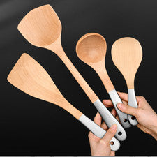 Juego de utensilios de cocina de madera 3 o 5 piezas madera de haya natural para wokw