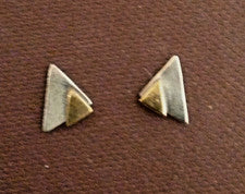 Pendientes, plata 925, con bronce. -Longitud 1 cm, Ancho 0,7 cm