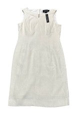 Vestido recto Chelsea Rose sin mangas marfil blanco dorado brillante para mujer talla 8 nuevo con etiquetas