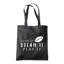 Bolso de compras de playa Live It Dream It Play Rugby