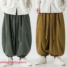 Otoño Para Hombres Pana Sueltos Harén Pantalones Sueltos Retro Estilo Chino Pantalones Informales