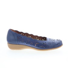 Zapatos planos de ballet Cobb Hill Rory CHRORY de cuero azul sin cordones para mujer