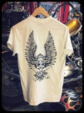 Camisa picadora estilo "freedom machine" calavera y escudo alado vieja escuela años 70 60