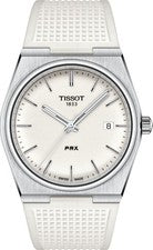 Tissot PRX 40mm esfera blanca reloj de cuarzo para hombre correa de goma T137...