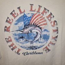 NUEVA Camiseta Caribeña Para Hombre Manga Corta The REEL LIFESTYLE Talla 4XLT EE. UU. Marlín