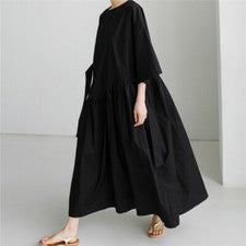 Vestidos sueltos de gran tamaño para mujer de moda línea A cómodos vestidos con lazo de verano talla