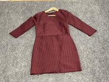 Vestido Vaina Body Flirt Pequeño Mujer Mini Rojo Rayas Manga Larga N277