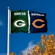 Bandera de rivalidad dividida Packers vs Bears House 2x3,3x5 pies decoración de pared