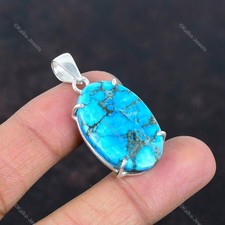 Colgante Turquesa Tibetana Plata de Ley 925 Hecho a Mano Joyería Colgantes de Piedras Preciosas