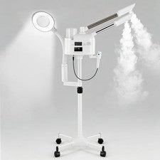Vaporizador facial frío/calor para el cuidado de la piel 4 en 1 lámpara de aumento LED 5x máquina de spa de belleza