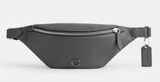 Bolso Cinturón Coach Unisex Charcoa Suave Pulido Cuero Guijarro Charter 7 (CP402) NUEVO CON ETIQUETAS