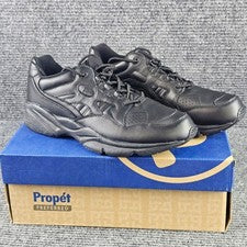 Zapatos para caminar Propet Stability para hombre 11.5N cuero negro antideslizantes