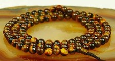 Mala ojo de tigre 108 cuentas 8 mm cadena de oración budista meditación piedra preciosa
