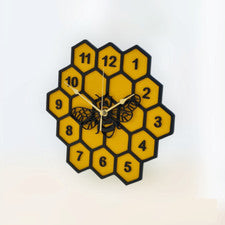 Reloj de pared de madera de abeja melífera silencioso sin tictac nido de abeja arte de pared decoración regalo