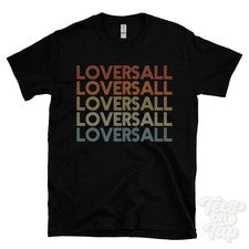 CAMISETA ESTILO RETRO REPETIDA LOVERSALL para hombre y mujer Reino Unido top name regalo