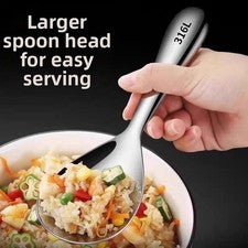 Cuchara de arroz de acero inoxidable 316 lista para espejo lisa para borde diseño ergonómico