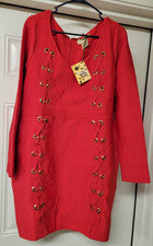 Vestido para mujer Hybrid & Company elegancia rojo manga larga elástico elegante vendaje 3X