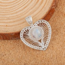 Piedra lunar arco iris piedra preciosa hecha a mano plata esterlina 925 joyería colgante regalo para