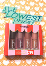 ¡SILLA DE MONTAR Ulta Beauty JoyBright! Juego de cuatro tintes labiales mate de 4 piezas EDICIÓN LIMITADA