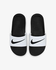 Sandalias Nike Kawa Slides blancas negras Reino Unido 5,5 UE 38,5 24 cm nuevas en caja
