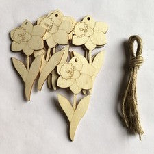 10 Piezas Decoraciones Colgantes Madera Flores Adornos Hogar Accesorios Decorativos