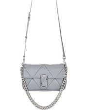 Bolso de hombro Marc Jacobs acolchado gris para mujer correa de cadena patrón en forma de diamante