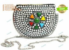Bolso de mano de moda Meenakari Stone de tamaño pequeño para mujer Bolso sin ...
