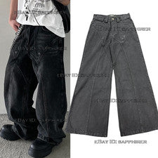 Pantalones de mezclilla lavados No Faith estilo vibra pantalones de mezclilla negros vintage rectos nuevos