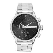 Oozoo reloj de pulsera para hombres plata analógico cd- eyes Timepieces correa de metal UOC11511