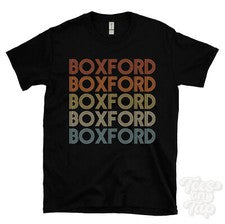 CAMISETA BOXFORD ESTILO RETRO REPETIDO Hombre y Mujer Novedad Genial Nombre Regalo