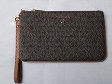 Muñequera Michael Kors Jet Set para mujer con logotipo mediano CL8 marrón/bellota talla única