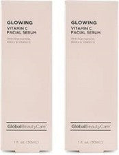 2 Sueros faciales brillantes de vitamina C Global Beauty Care con niacinamida AHAs y V.E