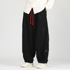 Pantalones Sueltos Informales de Pana Estilo Chino Retro Para Hombres Primavera Otoño Talla