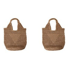 2X Moda de verano Bolsos de playa Mujer Bandolera Hueco Tejido a mano Simple W6637