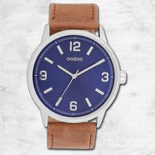 Oozoo Cuero Mujeres-Hombres Reloj Análogo de Cuarzo Pulsera Braun UOC11501