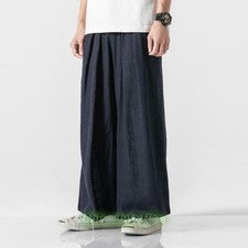 Hombres Verano Moda Informal Cómodo Algodón Lino Pierna Ancha Pantalones Sueltos Pantalones