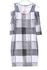 Vestido BODYFLIRT vestido lápiz estampado a cuadros gris negro mujer talla 36