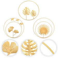 3 piezas adornos de fondo para colgar en la pared con patrón de hojas para decoración del hogar