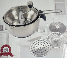 Molinillo de paso Belle Vous acero inoxidable manual Passetout ayudante de cocina 3 rebanadas