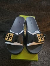 Sandalias para mujer Tory Burch con hebilla suave talla 6 - negras