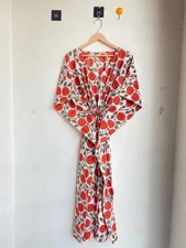 Vestido de baño de algodón indio Multi Ikat Kaftan para mujer ropa de moda caftán