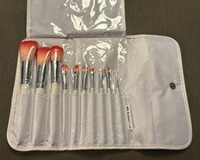 NUEVO Juego de brochas de maquillaje Mica Beauty Deluxe de 10 piezas con estuche enrollable vegano sin crueldad