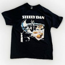 Steely Dan McDonald’s Mac Tonight RARA Camiseta Negra Estilo Retro