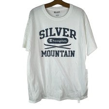 Champion Silver Mountain Camiseta Manga Corta Talla Grande Crew Blanco Algodón NUEVO