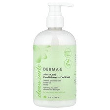 Clean Curls, acondicionador de rizos 2 en 1 + colavado, para cabello ondulado, rizado y grueso,