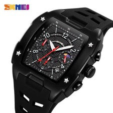 SKMEI Sports Style Mens Quartz Watch with Silicone Strap Business Multifunction