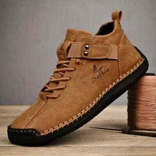 Zapatos informales de cuero hechos a mano para hombre transpirables botas al tobillo al aire libre zapatillas planas