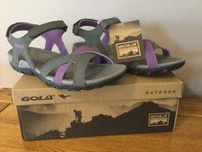Sandalias de senderismo GOLA “CEDAR” para mujer, gris/púrpura, talla 7 - TOTALMENTE NUEVAS