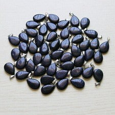 Venta al por mayor 50 piezas Colgantes Colgantes Gota de Agua Piedra Arena Azul Natural Joyería Hágalo Usted Mismo